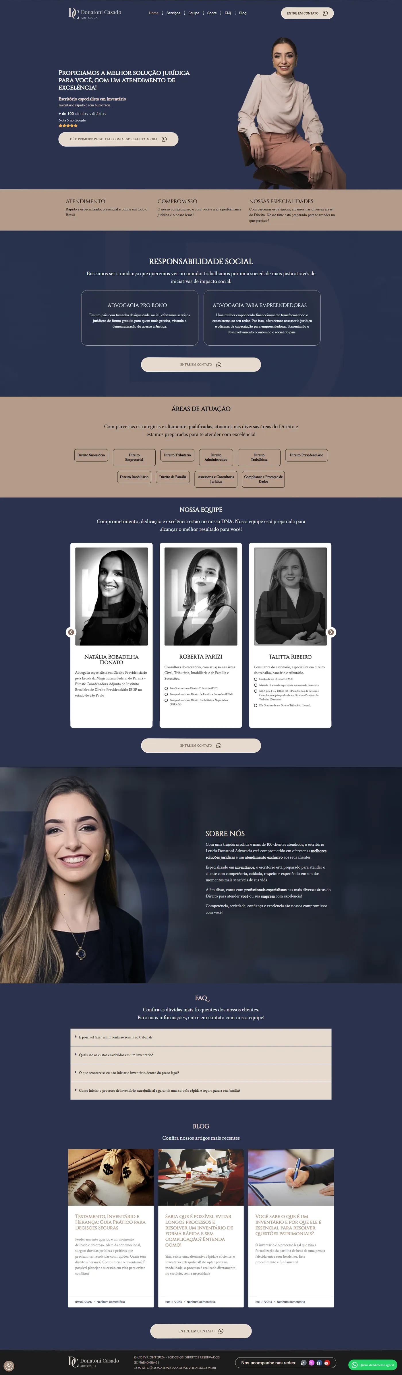 Site do cliente Donatoni Advocacia, Site criado pela Artnaweb