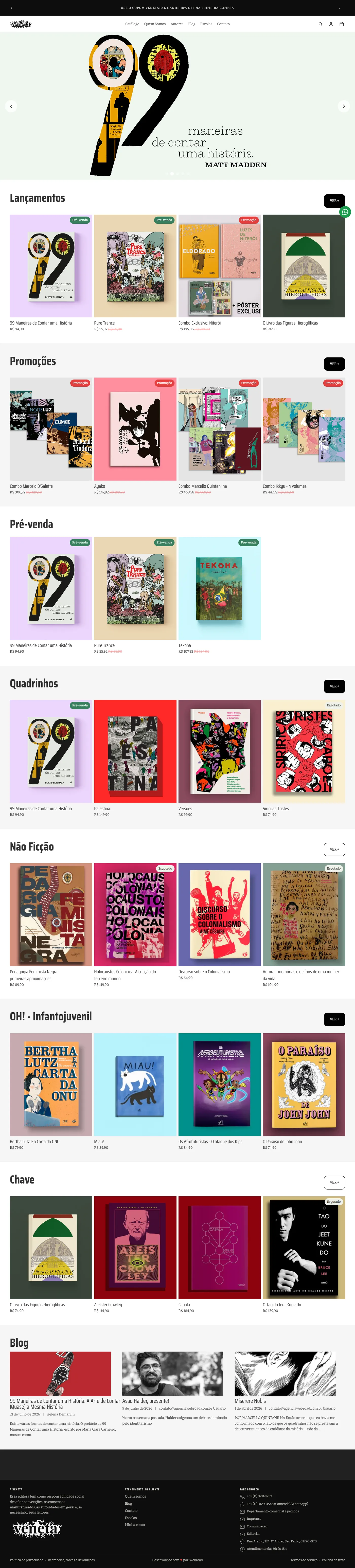 Site do cliente Editora Veneta, E-commerce criado pela Artnaweb