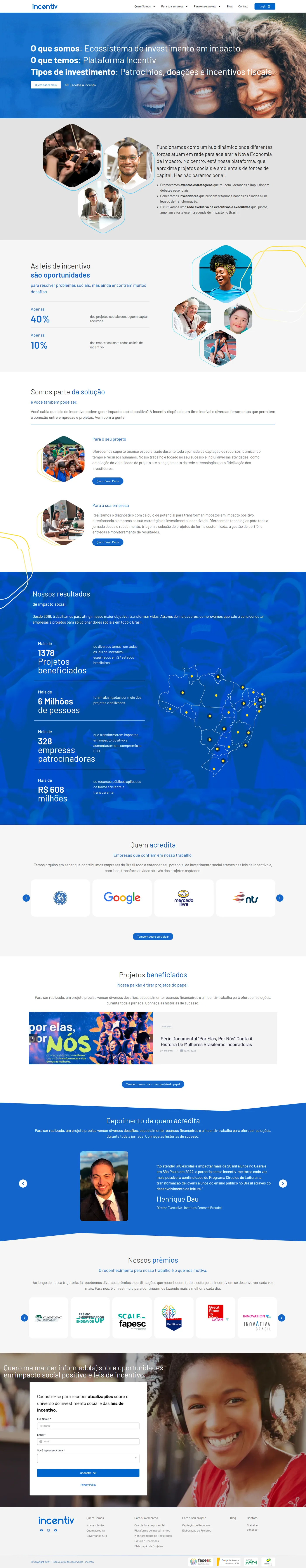 Site do cliente Incentiv, Site criado pela Artnaweb