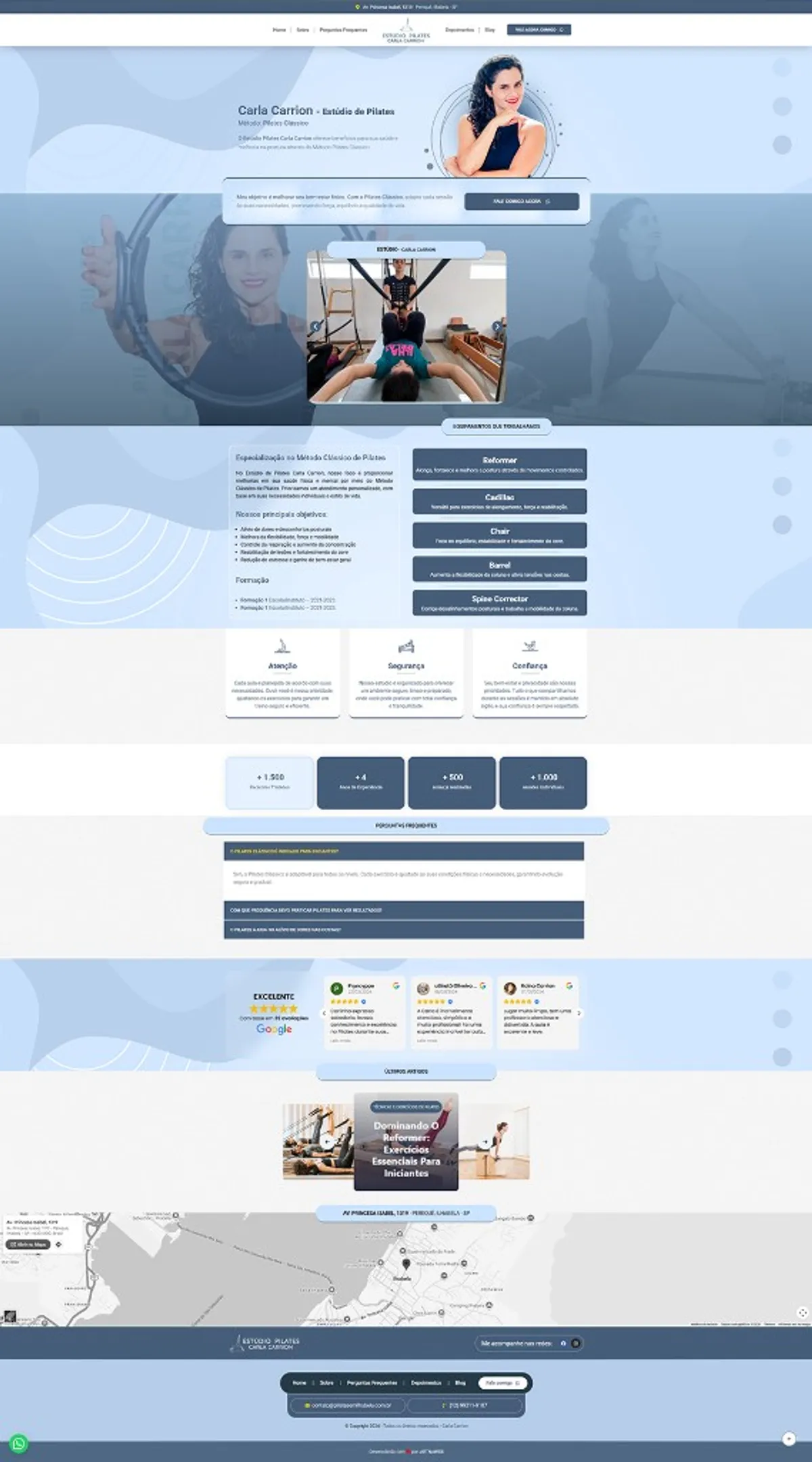 Site do cliente Carla Carrion, Site criado pela Artnaweb